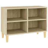 TV cabinet with solid wood legs Sonoma oak 69.5x30x50 cm