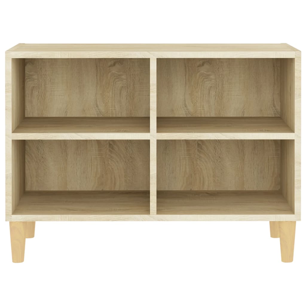 TV cabinet with solid wood legs Sonoma oak 69.5x30x50 cm