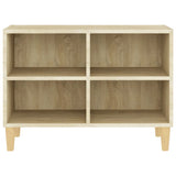 TV cabinet with solid wood legs Sonoma oak 69.5x30x50 cm