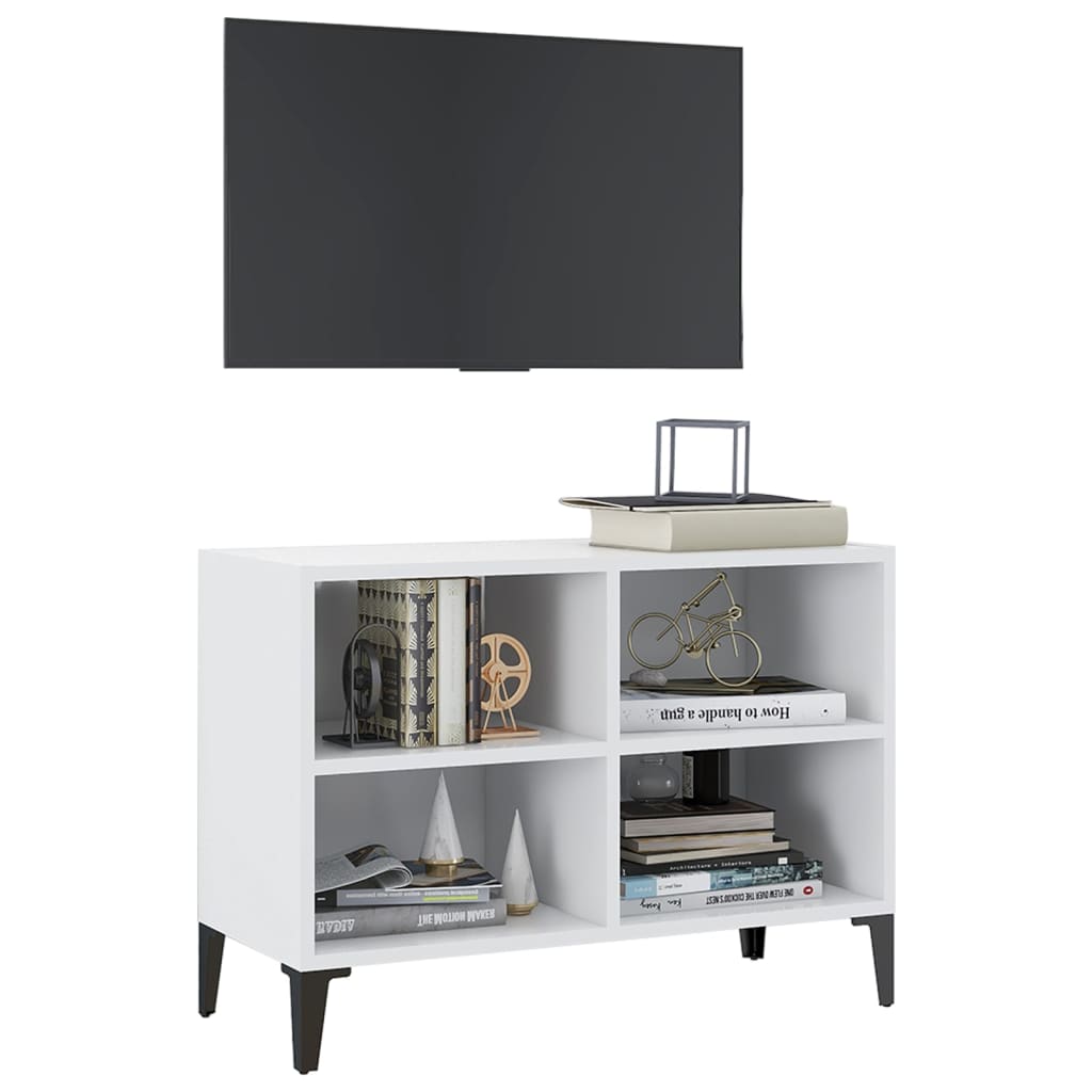 TV cabinet with metal legs White 69.5x30x50 cm