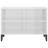 TV cabinet with metal legs Glossy white 69.5x30x50 cm