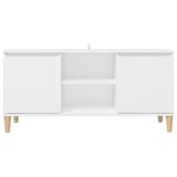 TV cabinet with solid wood legs White 103.5x35x50 cm