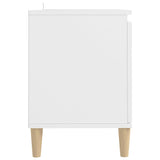 Meuble TV avec pieds en bois massif Blanc 103,5x35x50 cm