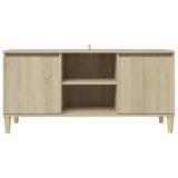 TV cabinet with solid wood legs Sonoma oak 103.5x35x50 cm