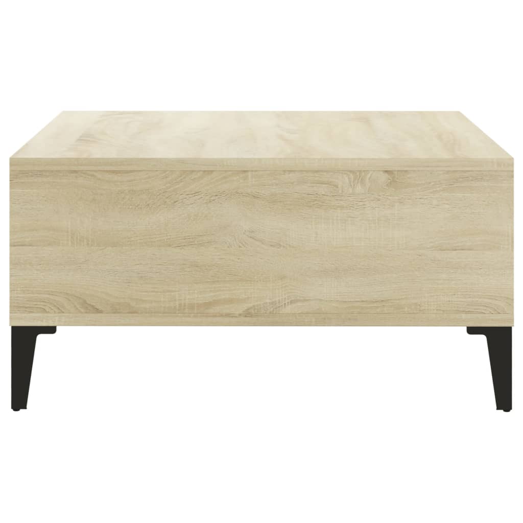 Table basse blanc et chêne sonoma 60x60x30 cm bois d'ingénierie