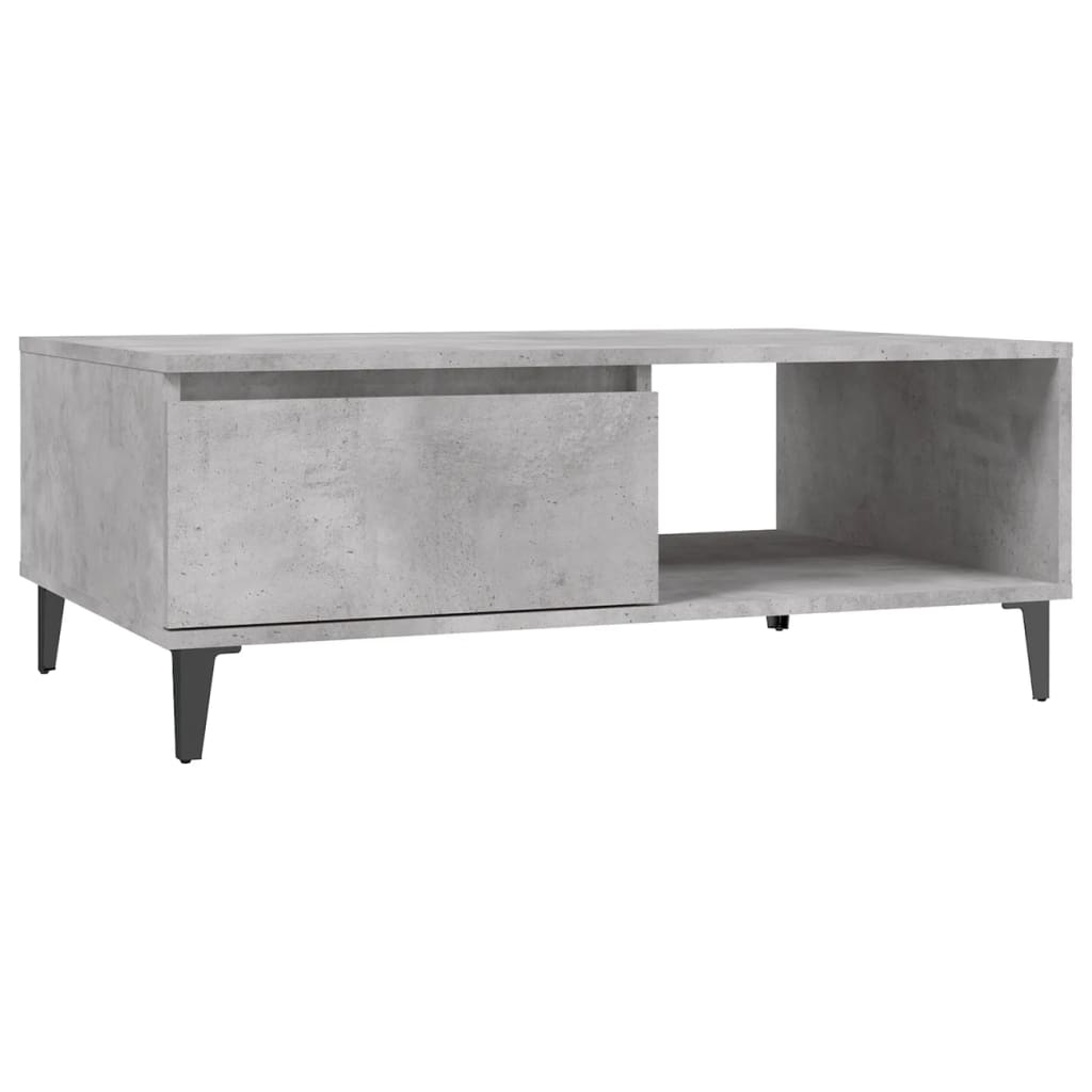 Betongrauer Couchtisch 90x60x35 cm, Holzwerkstoff