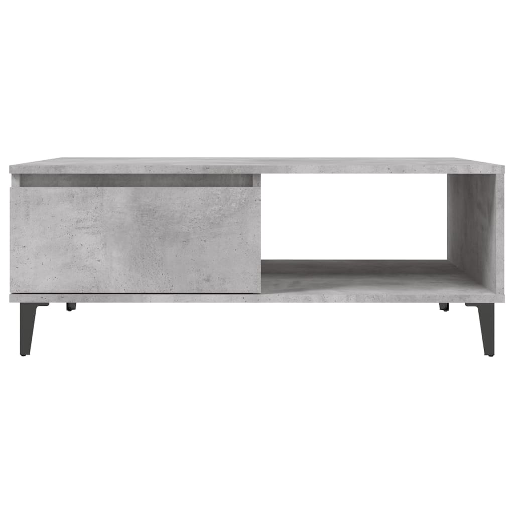 Betongrauer Couchtisch 90x60x35 cm, Holzwerkstoff