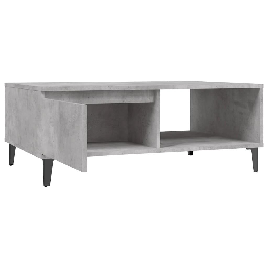 Betongrauer Couchtisch 90x60x35 cm, Holzwerkstoff