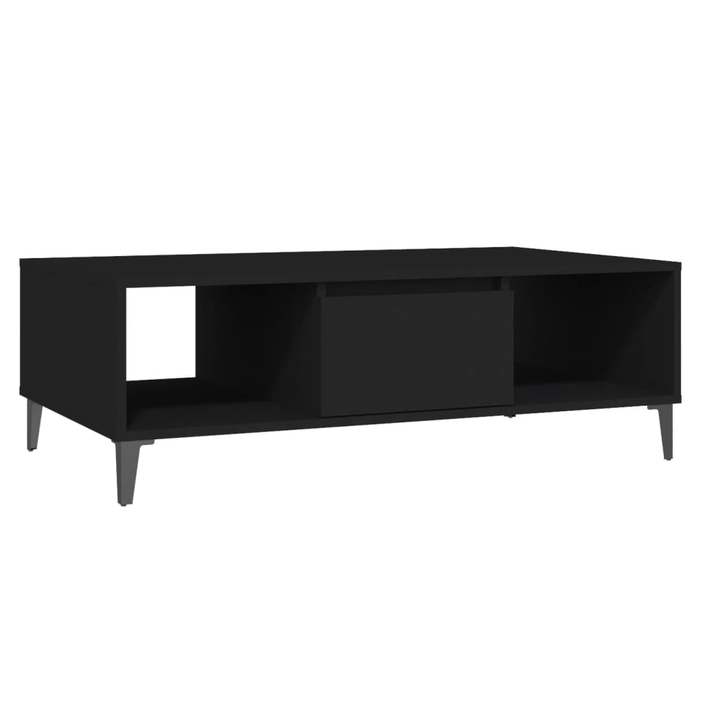 Table basse noir 103,5x60x35 cm bois d'ingénierie