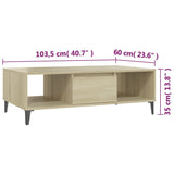 Table basse chêne sonoma 103,5x60x35 cm bois d'ingénierie