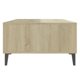 Table basse blanc chêne sonoma 103,5x60x35 cm bois d'ingénierie