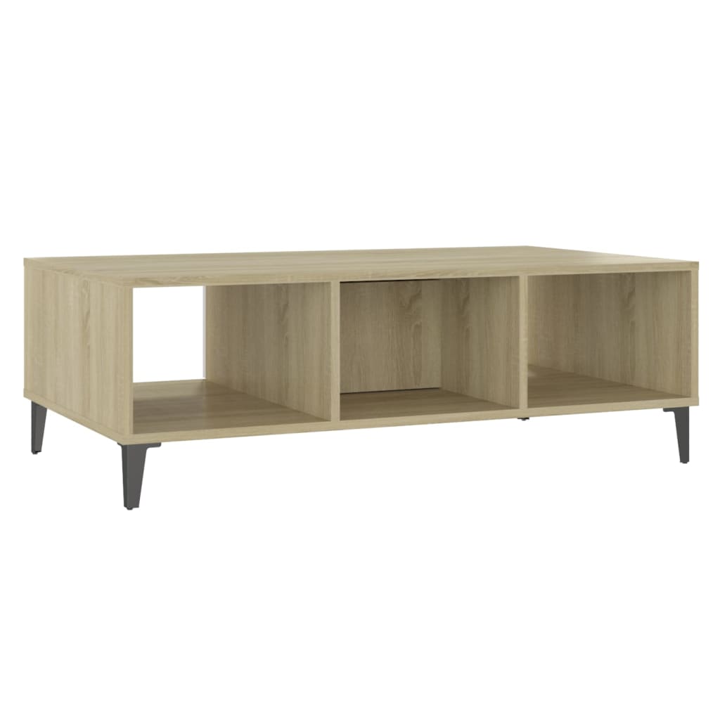 Table basse blanc chêne sonoma 103,5x60x35 cm bois d'ingénierie