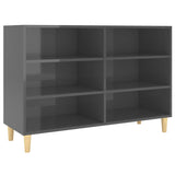 Buffet Gris brillant 103,5x35x70 cm bois d'ingénierie