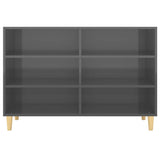 Hochglanzgraues Sideboard aus Holzwerkstoff, 103,5 x 35 x 70 cm