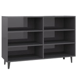 Hochglanzgraues Sideboard aus Holzwerkstoff, 103,5 x 35 x 70 cm