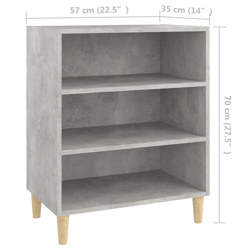 Buffet gris béton 57x35x70 cm bois d'ingénierie