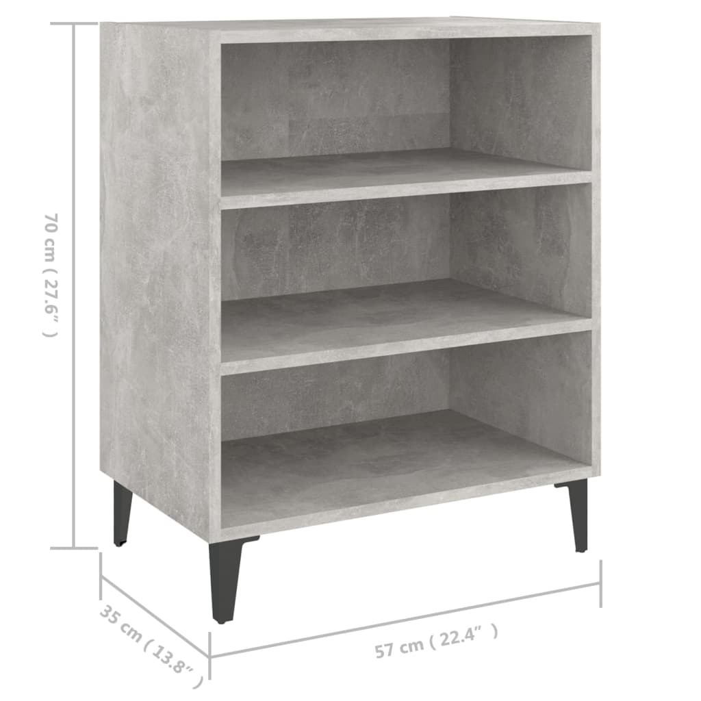 Betongraues Sideboard 57x35x70 cm, Holzwerkstoff