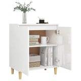 Sideboard mit Beinen aus glänzend weißem Holzwerkstoff