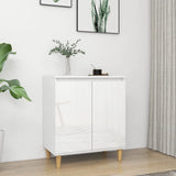 Sideboard mit Beinen aus glänzend weißem Holzwerkstoff