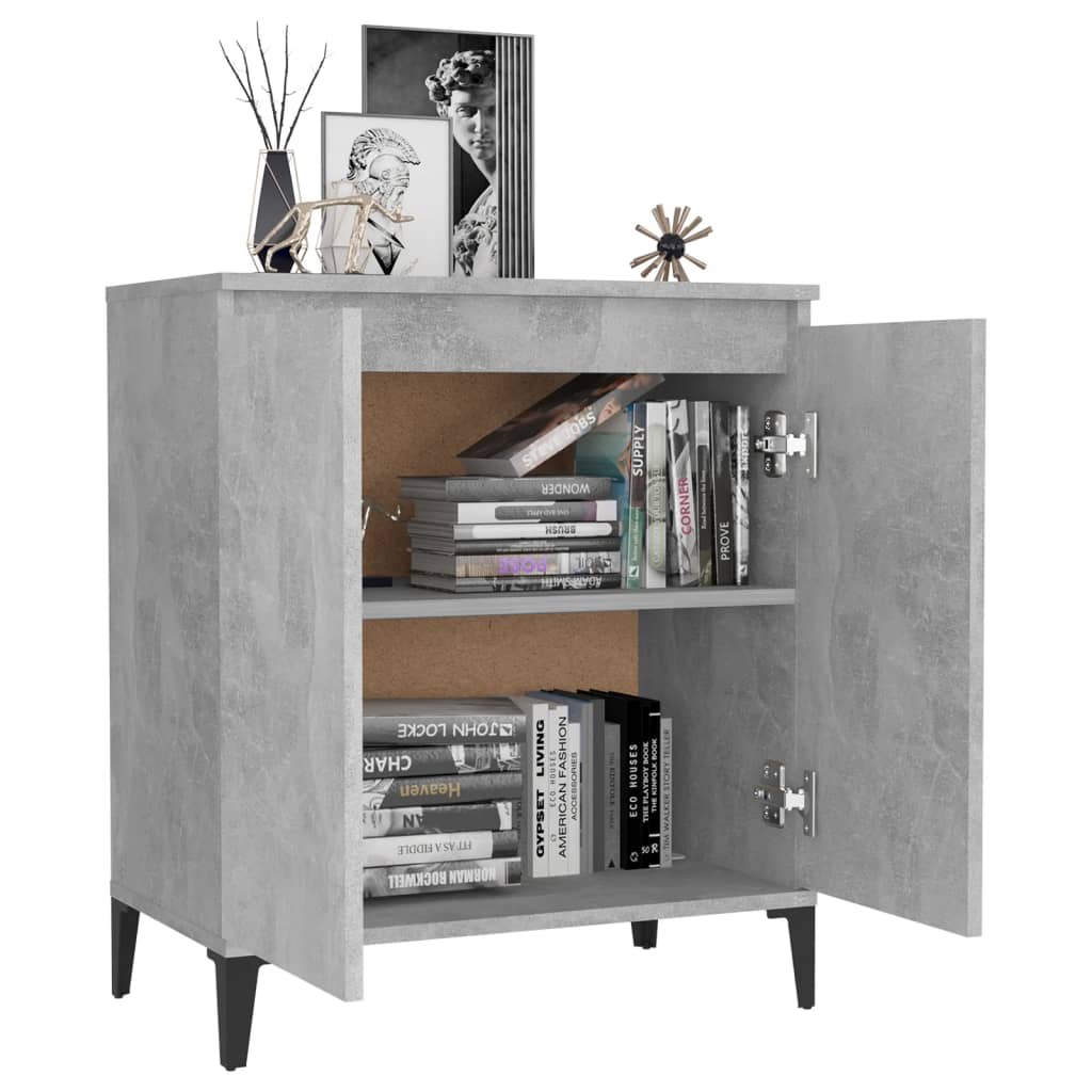 Betongraues Sideboard 60x35x70 cm, Holzwerkstoff