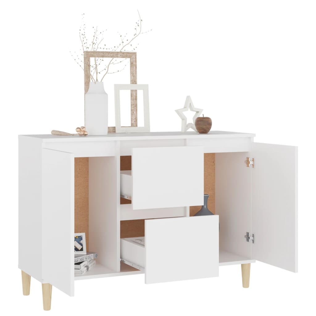 Buffet blanc 101x35x70 cm bois d'ingénierie