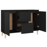 Buffet noir 101x35x70 cm bois d'ingénierie