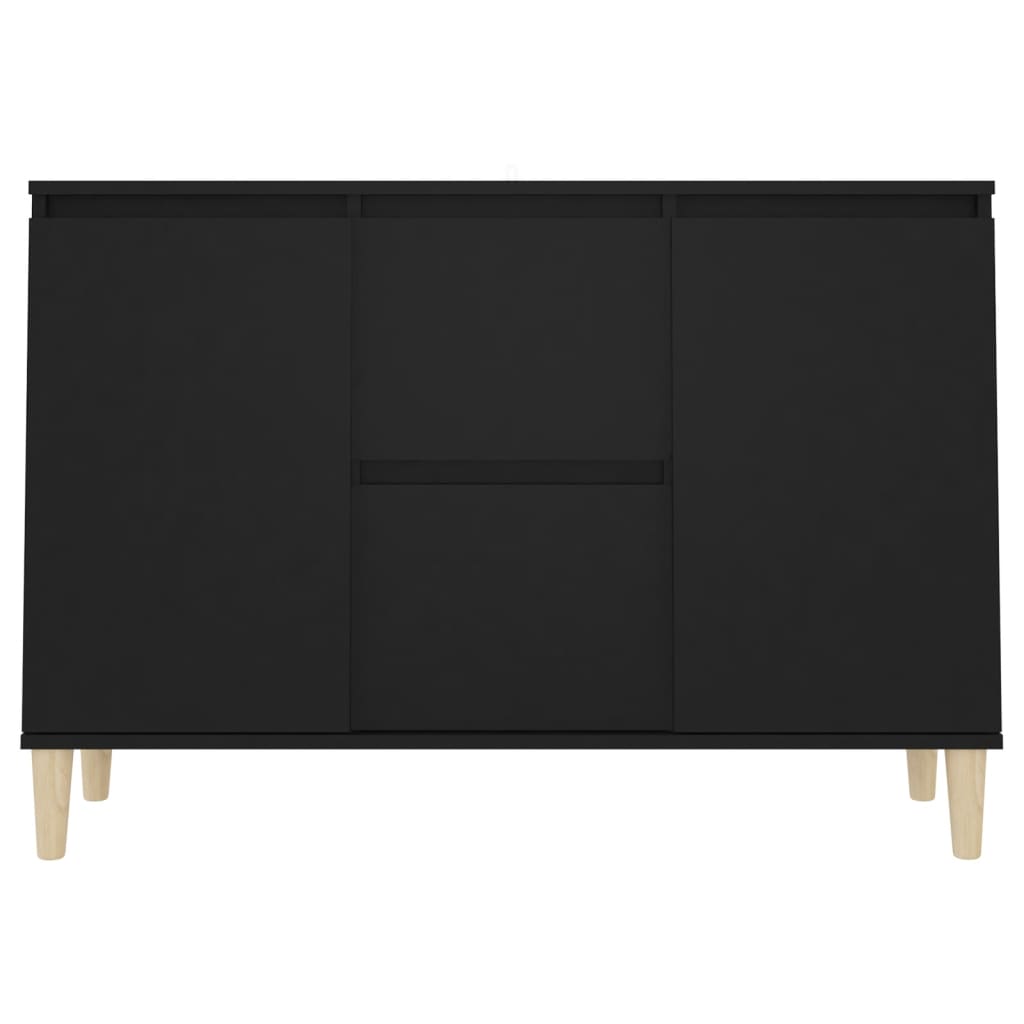 Buffet noir 101x35x70 cm bois d'ingénierie