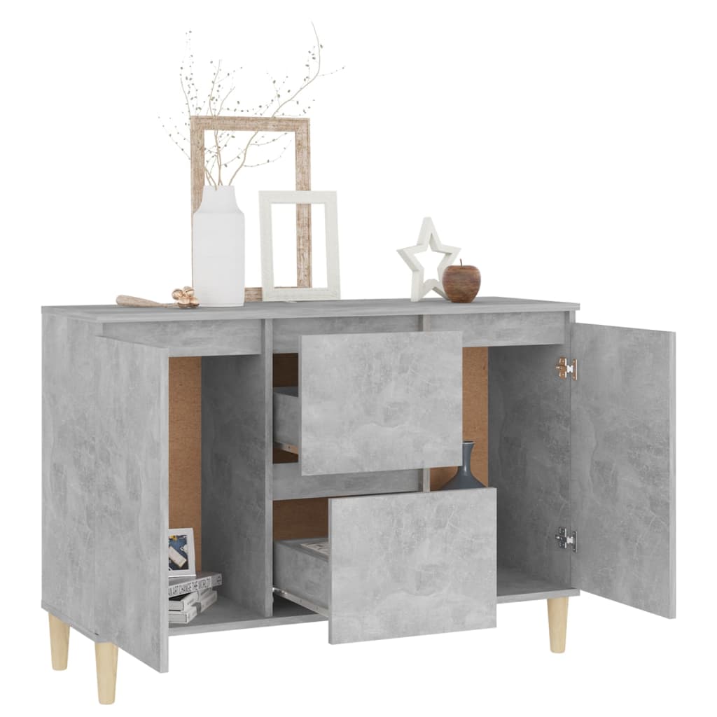 Buffet gris béton 101x35x70 cm bois d'ingénierie