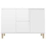 Buffet blanc brillant 101x35x70 cm bois d'ingénierie