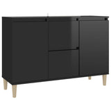 Buffet noir brillant 101x35x70 cm bois d'ingénierie