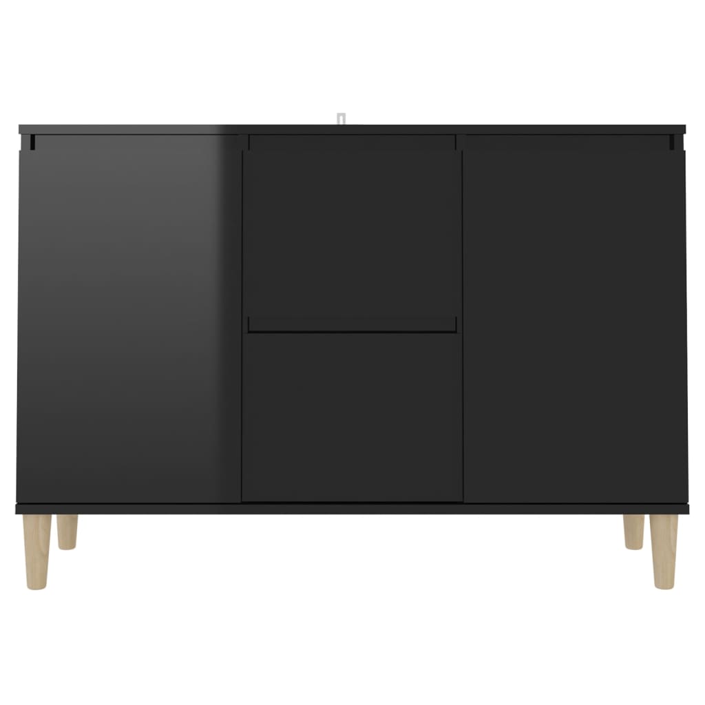 Buffet noir brillant 101x35x70 cm bois d'ingénierie