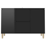 Buffet noir brillant 101x35x70 cm bois d'ingénierie