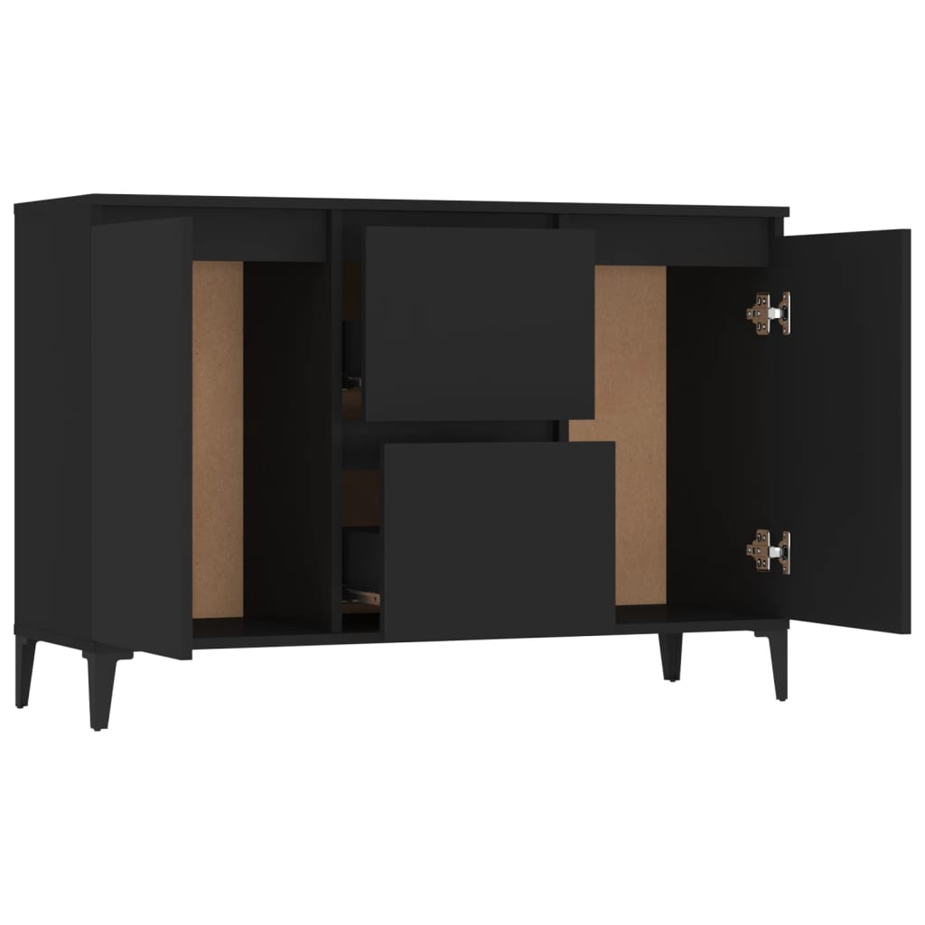 Buffet noir 104x35x70 cm bois d’ingénierie