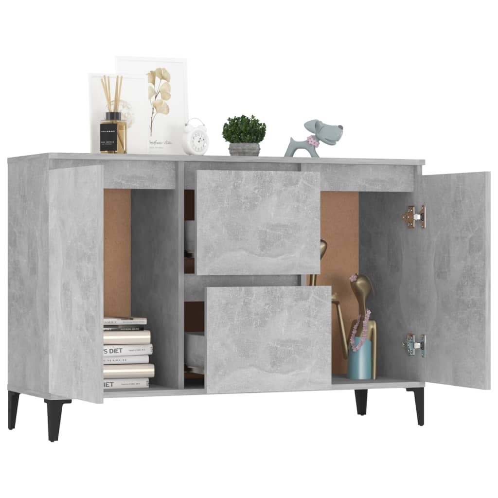 Betongraues Sideboard 104x35x70 cm, Holzwerkstoff