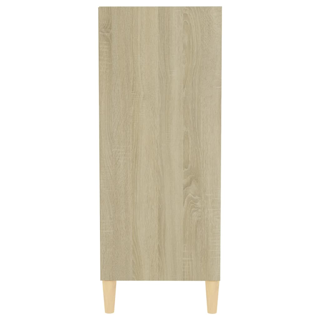 Buffet blanc et chêne sonoma 57x35x90 cm bois d'ingénierie