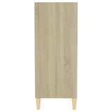 Buffet blanc et chêne sonoma 57x35x90 cm bois d'ingénierie