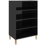 Buffet noir brillant 57x35x90 cm bois d'ingénierie