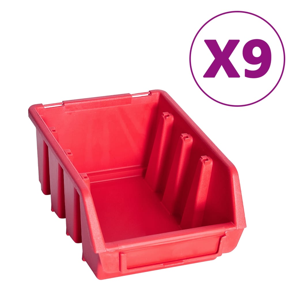 103pcs Red and Black Storage Bins and Wall Panels Kit