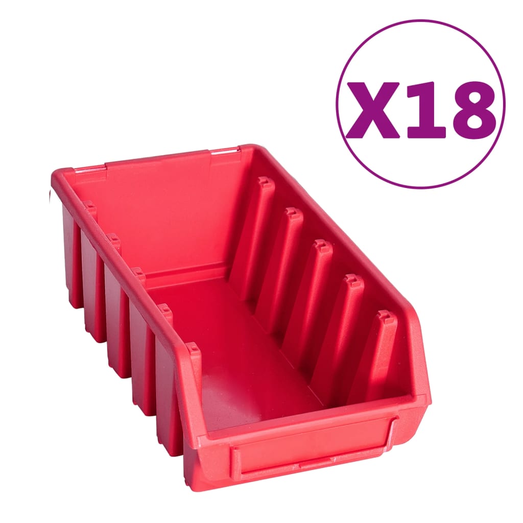 Kit de bacs de stockage et panneaux muraux 103pcs rouge et noir