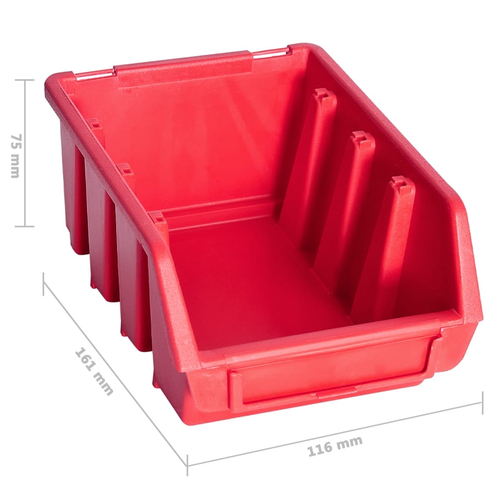 103pcs Red and Black Storage Bins and Wall Panels Kit