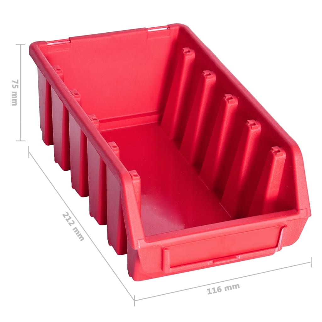 103pcs Red and Black Storage Bins and Wall Panels Kit