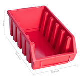 Kit de bacs de stockage et panneaux muraux 103pcs rouge et noir