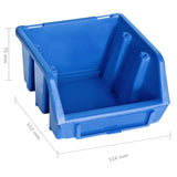 96pcs Blue and Black Storage Bins and Wall Panels Kit