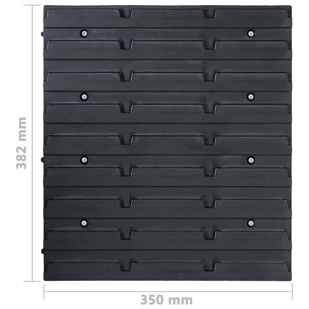 96pcs Blue and Black Storage Bins and Wall Panels Kit