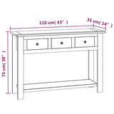 Table console 110x35x75 cm Bois de chêne solide