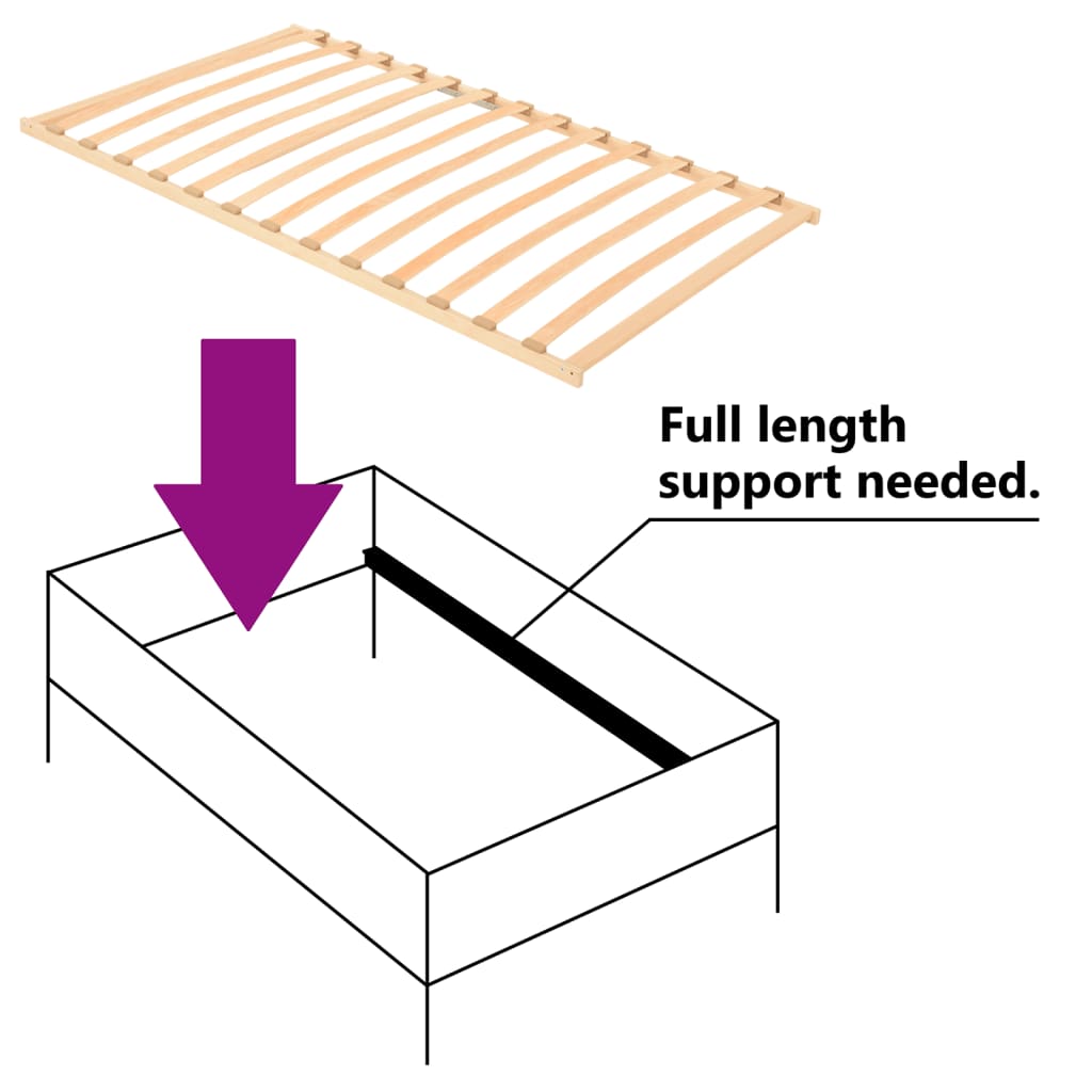 Slatted base without mattress with 13 slats 120x200 cm