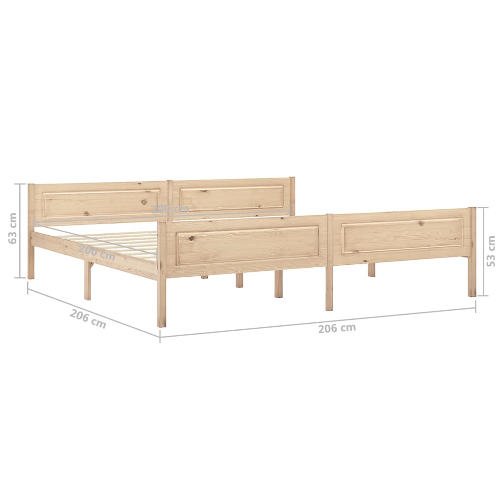 Cadre de lit sans matelas bois massif de pin 200x200 cm