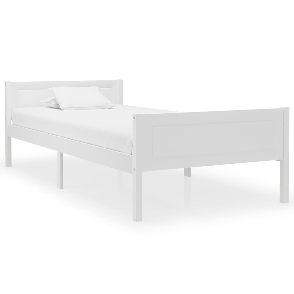 Cadre de lit sans matelas bois massif de pin blanc 100x200 cm