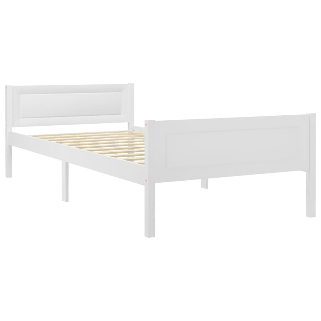 Cadre de lit sans matelas bois massif de pin blanc 100x200 cm