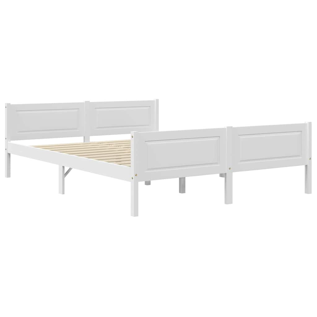 Cadre de lit sans matelas bois massif de pin blanc 140x200 cm